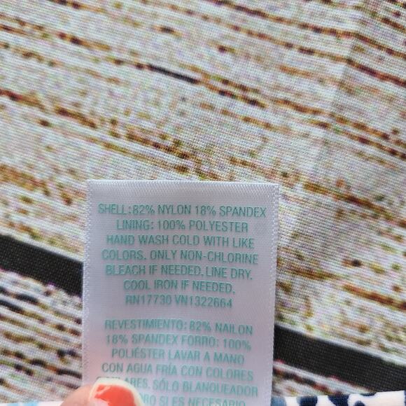 Kona Sol Blush and Blue Bikini Bottom - Picture 6 of 6